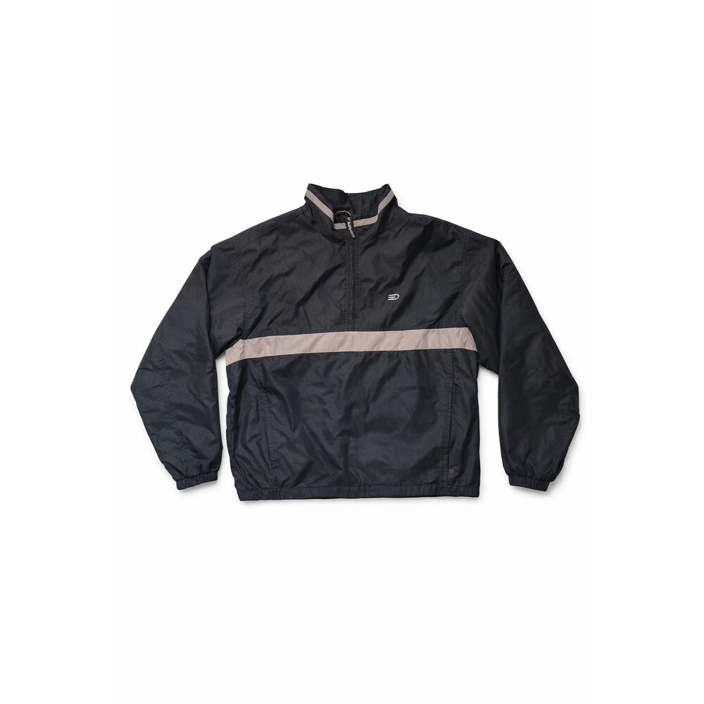VTG Dockers Windbreaker Jacket Mens XL Black 1/4 Zip Lightweight Pullover GUC